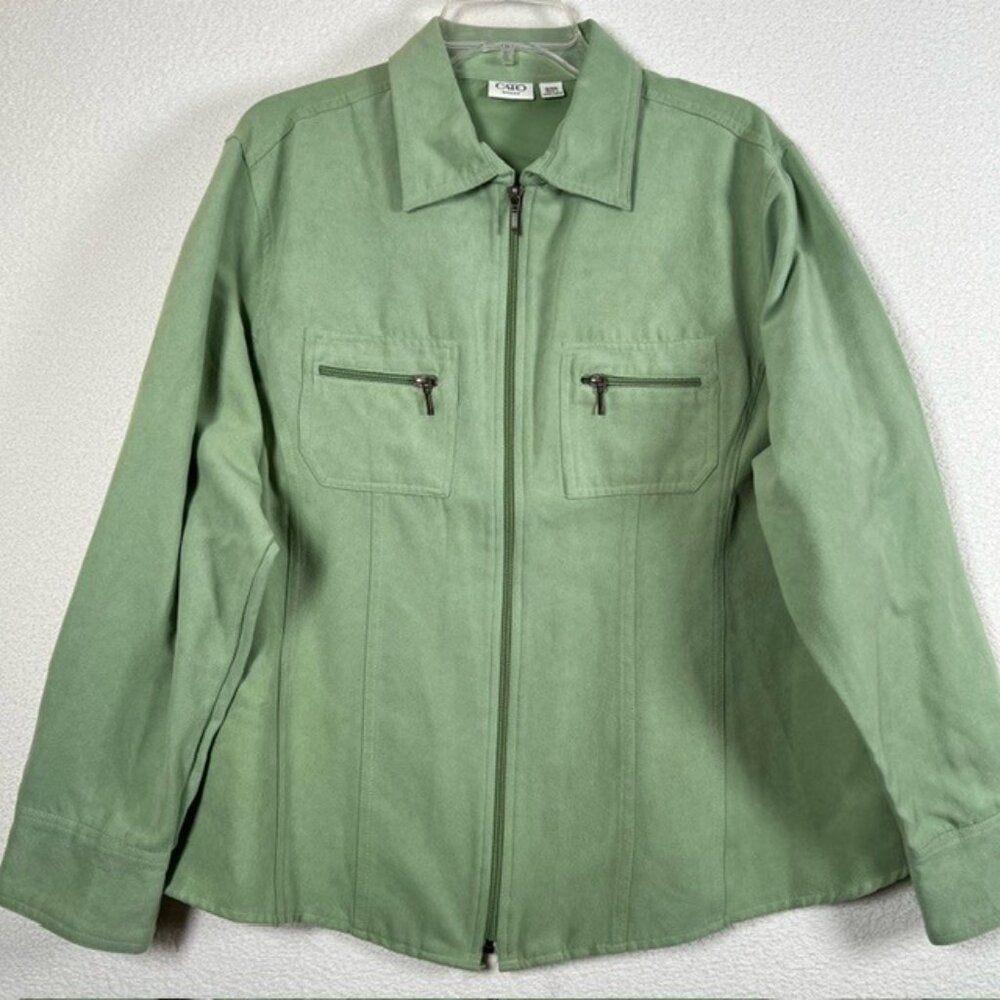 CATO Womens Zip-Up Suede-like Jacket Zipper Front Pockets Plus Size 18/20W